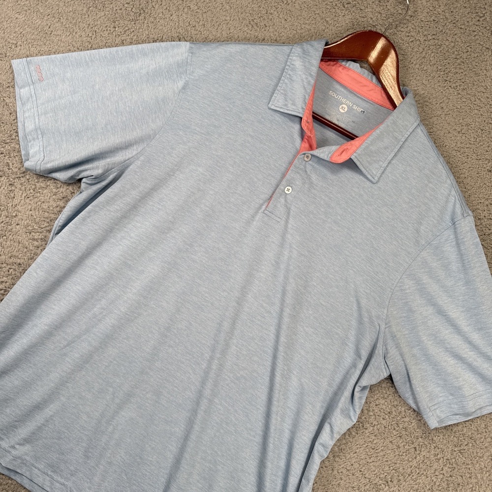 Southern Shirt Co‎ Polo Mens XL Blue Performance Stretch Golf Active Shirt